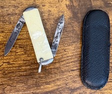 Vintage Hammer Pocket Knife - Folding 2 blade - with case picture