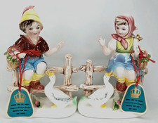 Arnart 5th Avenue Erich Stauffer Porcelain Figurine Set Of 2 Vintage 1960s picture