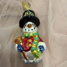 Frost Offering Christopher Radko  Snowman Christmas Ornament Top Hat 1999 picture
