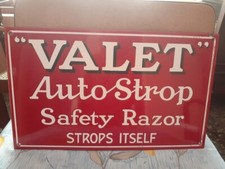 Valet Auto Strop Razor Antique Vintage Advt Tin Enamel Porcelain Sign Board -Old picture