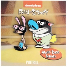 ⚡RARE⚡PINTRILL x REN & STIMPY Mad Dog Hoek Pin Set *LIMITED EDITION OF 250* NEW picture