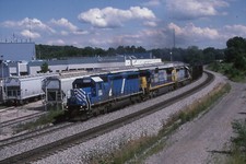 CEFX SD45M 3119 & 2 ON CSX Q641 ACTION 2003 CSXT   ORIGINAL SLIDE picture