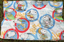 Vintage 1960s Snoopy Pillowcase Baseball Football Gymnastics Track Olympics picture
