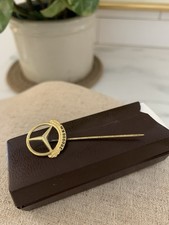 ✨ Vintage Mercedes Benz 200,000 KM 835 Silver Pin Car Dealer Collectible w/ Box picture