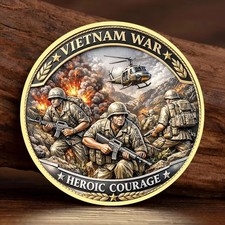 Vietnam War Veteran Challenge Coin 1959-1975 Honor Heroic Courage Military Gift picture