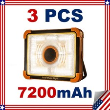 3Pc 7200mAhSolarLED Work Light withSpeaker,FloodLight for Camping Emergency Yard picture