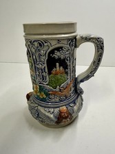 Vintage DuZeil ALWE Wedding Bride and Groom Ceramic No Lid Beer Stein Germany picture
