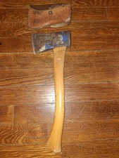 VTG HB Hults Bruk Hatchet Axe 0.6kg 1-1/4 lb Made In Sweden Wood Handle Sheath picture