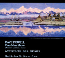 1982 DAVE POWELL ONE MAN SHOW EXHIBIT AD, UNDERWATER SERPENT LODGE GALLERY AD picture