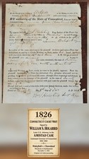 1826 William S Holabird Signed CT Court Writ Later Amistad Attorney Wakefield picture