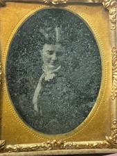 Antique 19th Century Sixth Plate Tintype Portrait of a Woman Thermoplastic Union picture