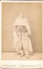 Jean Geiser, son Caïd Bou Saada, ca 1870 Algiers Algeria photo cabinet albumin picture