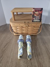 Vintage 1997 Longaberger Picnic Basket Complete Set Never Used picture