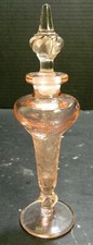 Vintage Tiffin Flower Garden w/ Butterflies Pink Glass Perfume Bottle Excellent picture