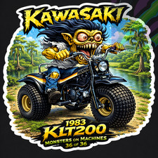 1983 Kawasaki KLT200 Three Wheeler 9x9cm Durable Die-Cut Vinyl Sticker 36 of 36 picture
