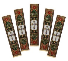 Tapestry Bookmark with a Cross Dove Holy Spirit IC XC  Jesus Christ Conquers  5p picture
