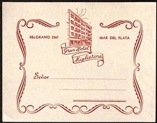 c1940s Gran Hotel Miglierina ITALY Mar del Plata Luggage Label 3. x 4