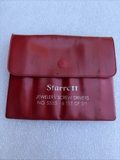 Starrett No. S555 Set of Jewelers' Screw Drivers w Pouch USA MISSING Two picture