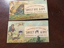 B-078 1880's Tappan's Sweet Bye & Bye Bouquet Victorian Trade Card set pf 2 picture