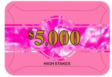High Stakes $5000 Poker Plaque Premium Quality NEW James Bond Casino Royale  picture