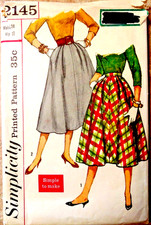 Vtg. Year 1957 Simplicity #2145 Jr. Misses & Misses Skirts Waist 24 Hip 33 picture