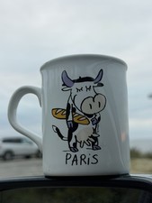 Vintage Paris Cow Baguette Mug Made in England French Souvenir Kitsch Ceramic picture