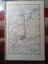 ~1898 Train Route Map BUFFALO ROCHESTER & PITTSBURGH RAILWAY Ralston Clearfield picture