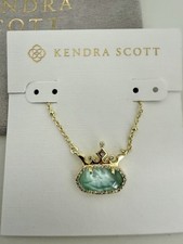 Disney| Kendra Scott Elisa Light Green  Princess Crown Necklace - Visionary picture