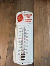 Vintage 1969 Cabana Bananas Standard Fruit Steamship Co Metal Thermometer Sign picture