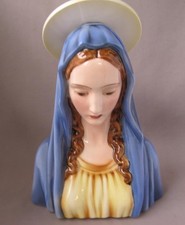 Rare Keramos Glass Porcelain Madonna Halo Bust Podany Wien Austria Vienna picture
