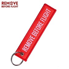 1 PC Remove Before Flight Key Chain Jet Tag Keychain Both Sides Text Embroider picture