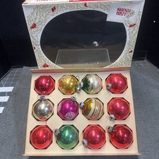 12 vintage Shiny Bright Christmas Ornaments picture