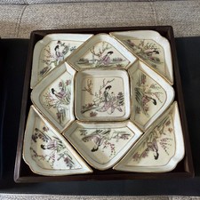 Antique CHINESE FAMILLE ROSE 9 PIECE SWEETMEAT SUPPER SET picture