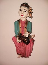 Vintage Thailand Musician Figurine Wall Hanging - 11