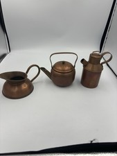Vintage Spartan Minneapolis Copper Tea Kettle Creamer Pitcher 3 Pc Lot MCM USA  picture