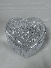 Vintage Signed Waterford Cut Glass Crystal Heart Shaped Paperweight picture