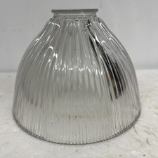1920s HOLOPHANE Prismatic Glass LAMP SHADE Vintage 5” x 7” Clear picture