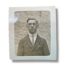 VTG 1920s Young Man Portrait Original Photo Germany Signed Back Ludwig picture