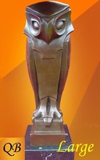 ART DECO OWL BRONZE FIGURINE SCULPTURE STATUE CUBISM WISE BIRD HOT CAST FIGURE picture