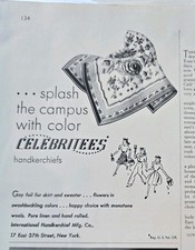1941 Womens International Celebrities Handkerchief Campus Color vintage ad picture