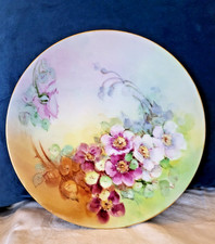 JPL Jean Pouyat Limoges handpainted porcelain plate floral 8