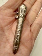 Vintage REO Sterling Silver Floral Needle Case Pendant / Chatelaine Etui picture