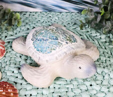 Coastal Ocean Giant Sea Turtle Decorative Figurine With Crushed Glass Shell picture
