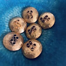 6 Antique Hammered Gold Metal Buttons Mercery Collection Costume Couture picture