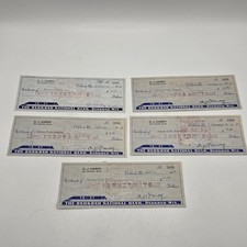Lot Of 5 Cancelled Checks 1949-50 Gibson Tires And Motors Oshkosh Wisconsin picture