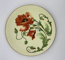 Rare T&V Limoges France Hand-Painted Plate with Poppy Design, Signed 