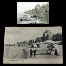 RARE WWII D-Day St.Aubin Juno Sword Beach Invasion Reconnaissance Postcard picture