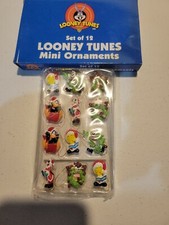 Vintage Looney Tunes Holiday Christmas Mini Ornaments Set of 12 *Brand New* picture