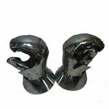 Medieval Reenactment SCA Milanese Gauntlets 16G Steel Mitten LARP Functional picture