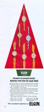 Elgin Jeweled Ladies Watches Red Yuletide Christmas Tree Graphics Mag Print Ad picture
